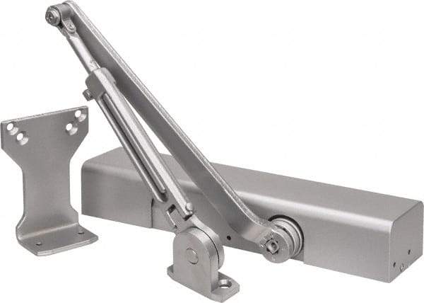 Norton Door Closers - Push & Pull Side Mount, Multi Size Closer Power Operated Damper - Aluminum Finish - Industrial Tool & Supply