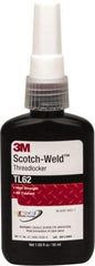 3M - 50 mL Bottle, Red, Medium Strength Liquid Threadlocker - Series TL62, 24 hr Full Cure Time, Hand Tool, Heat Removal - Industrial Tool & Supply