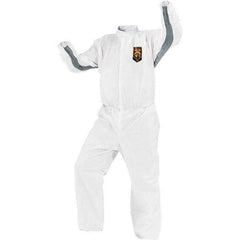 KleenGuard - Size 4XL SMS General Purpose Coveralls - White, Zipper Closure, Elastic Cuffs, with Boots, Serged Seams - Industrial Tool & Supply