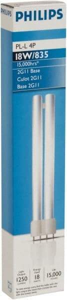 Philips - 18 Watt Fluorescent Commercial/Industrial 4 Pin Lamp - 3,500°K Color Temp, 1,250 Lumens, PLL, 15,000 hr Avg Life - Industrial Tool & Supply
