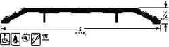 Pemko - 36" Long x 5" Wide x 1/2" High, Saddle Threshold - Gray PemKote Skid Resistant Surface - Industrial Tool & Supply