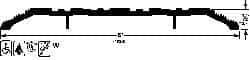 Pemko - 36" Long x 6" Wide x 1/2" High, Saddle Threshold - Gray PemKote Skid Resistant Surface - Industrial Tool & Supply