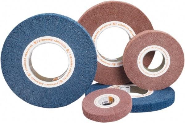 Standard Abrasives - 8 Inch Diameter Aluminum Oxide Unmounted Flap Wheel - 3 Inch Hole, 1 Inch Wide, Density 5, Non Woven, Very Fine Grade, 3,200 Max RPM - Industrial Tool & Supply