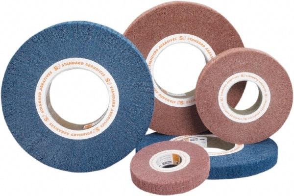 Standard Abrasives - 12 Inch Diameter Aluminum Oxide Unmounted Flap Wheel - 5 Inch Hole, 2 Inch Wide, Density 5, Non Woven, Very Fine Grade, 2,500 Max RPM - Industrial Tool & Supply
