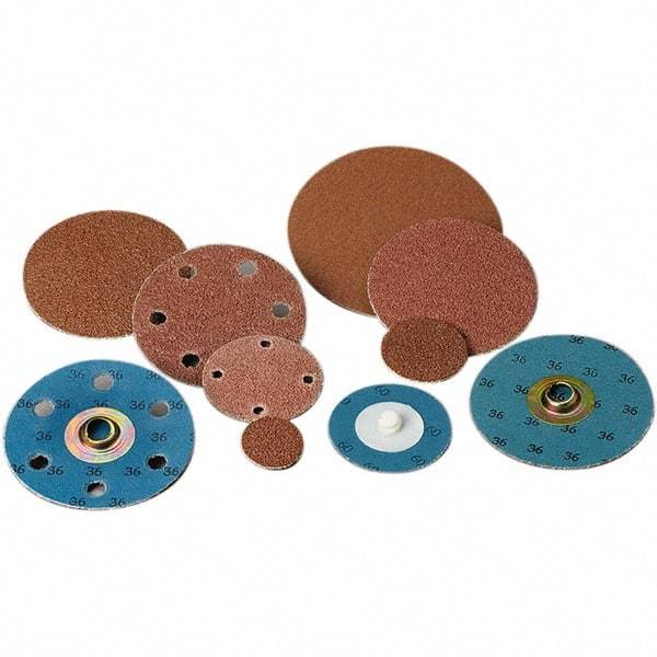Standard Abrasives - 1" Disc Diam, 100 Grit, Aluminum Oxide Quick Change Disc - Type S Attaching System, Coated, Light Brown, Fine Grade, 40,000 RPM - Industrial Tool & Supply