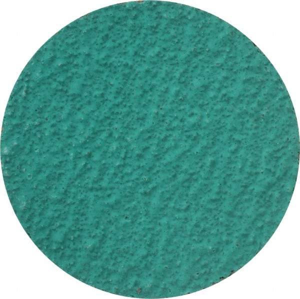 Standard Abrasives - 3" Disc Diam, 36 Grit, Zirconia Alumina Quick Change Disc - Type R Attaching System, Coated, Green, Very Coarse Grade, 18,000 RPM - Industrial Tool & Supply