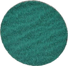 Standard Abrasives - 1-1/2" Disc Diam, 80 Grit, Zirconia Alumina Quick Change Disc - Type S Attaching System, Coated, Green, Medium Grade, 30,000 RPM - Industrial Tool & Supply