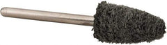 Standard Abrasives - 3/8" Head Diam x 3/4" Thickness, B52, Pointed End, Aluminum Oxide Mounted Point - Black, Fine Grade, 45,300 RPM - Industrial Tool & Supply