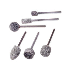 Standard Abrasives - 1/2" Head Diam x 1/2" Thickness, B121, Ball End, Aluminum Oxide Mounted Point - Dark Gray, 45,300 RPM - Industrial Tool & Supply