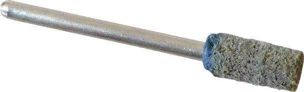 Standard Abrasives - 1/4" Head Diam x 1/2" Thickness, W163, Cylinder End, Aluminum Oxide Mounted Point - Blue, 60,000 RPM - Industrial Tool & Supply
