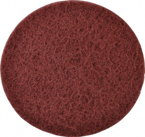 Standard Abrasives - 6" Very Fine Grade Deburring Disc - 1/2" Center Hole, Arbor Connection, Red, 3,600 Max RPM - Industrial Tool & Supply