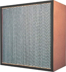 Made in USA - 24" High x 12" Wide 11-1/2" Deep, 99.97% Capture Efficiency, HEPA Air Filter - Microfiber Paper Media, Particle Board Frame, 250 FPM Max, 500 CFM, 220°F Max, Use with Hospitals & Clean Rooms - Industrial Tool & Supply