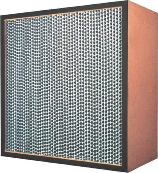 Made in USA - 23-3/8" High x 11-3/8" Wide 11-1/2" Deep, 99.97% Capture Efficiency, HEPA Air Filter - Microfiber Paper Media, Particle Board Frame, 500 FPM Max, 950 CFM, 180°F Max, Use with Hospitals & Clean Rooms - Industrial Tool & Supply