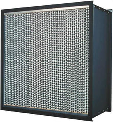 Made in USA - 24" High x 12" Wide 11-1/2" Deep, 95% Capture Efficiency, HEPA Air Filter - Microfiber Paper Media, Galvanized Steel Frame, 250 FPM Max, 500 CFM, 180°F Max, Use with Hospitals & Clean Rooms - Industrial Tool & Supply