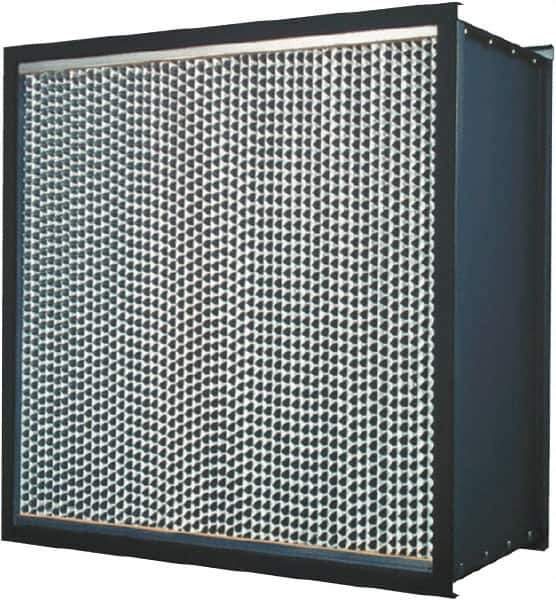 Made in USA - 24" High x 24" Wide 11-1/2" Deep, 99.97% Capture Efficiency, HEPA Air Filter - Microfiber Paper Media, Galvanized Steel Frame, 250 FPM Max, 1,000 CFM, 180°F Max, Use with Hospitals & Clean Rooms - Industrial Tool & Supply