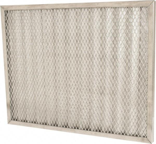 Made in USA - 16" Noml Height x 20" Noml Width x 1" Noml Depth, 71% Capture Efficiency, Permanent Air Filter - MERV 7, Aluminum Cloth & Mesh, Integrated Aluminum Frame, 300 Max FPM, 640 CFM, For Any Unit - Industrial Tool & Supply