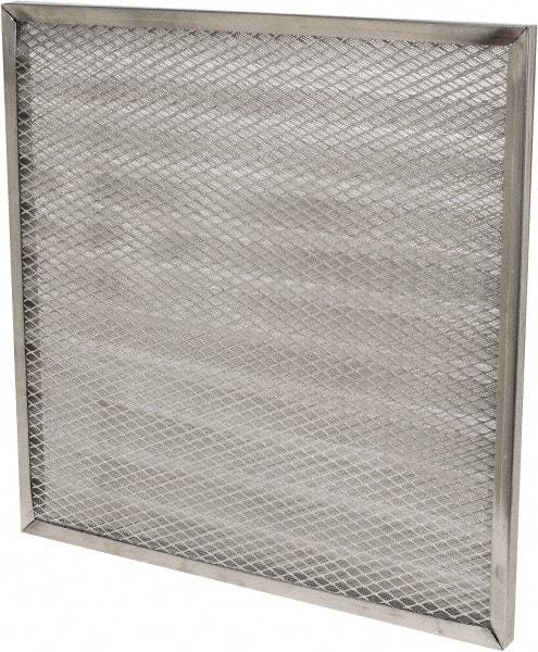 Made in USA - 20" Noml Height x 20" Noml Width x 1" Noml Depth, 71% Capture Efficiency, Permanent Air Filter - MERV 7, Aluminum Cloth & Mesh, Integrated Aluminum Frame, 300 Max FPM, 800 CFM, For Any Unit - Industrial Tool & Supply