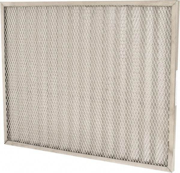 Made in USA - 20" Noml Height x 25" Noml Width x 1" Noml Depth, 71% Capture Efficiency, Permanent Air Filter - MERV 7, Aluminum Cloth & Mesh, Integrated Aluminum Frame, 300 Max FPM, 800 CFM, For Any Unit - Industrial Tool & Supply