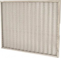 Made in USA - 20" Noml Height x 25" Noml Width x 1" Noml Depth, 71% Capture Efficiency, Permanent Air Filter - MERV 7, Aluminum Cloth & Mesh, Integrated Aluminum Frame, 300 Max FPM, 800 CFM, For Any Unit - Industrial Tool & Supply