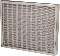 Made in USA - 16" Noml Height x 20" Noml Width x 2" Noml Depth, 76% Capture Efficiency, Permanent Air Filter - MERV 7, Aluminum Cloth & Mesh, Integrated Aluminum Frame, 300 Max FPM, 1,000 CFM, For Any Unit - Industrial Tool & Supply