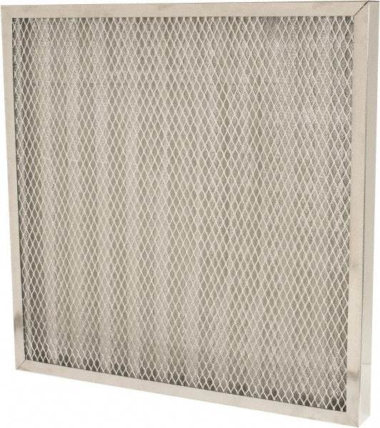 Made in USA - 20" Noml Height x 20" Noml Width x 2" Noml Depth, 76% Capture Efficiency, Permanent Air Filter - MERV 7, Aluminum Cloth & Mesh, Integrated Aluminum Frame, 300 Max FPM, 800 CFM, For Any Unit - Industrial Tool & Supply