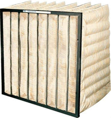 PrecisionAire - 24" Noml Height x 12" Noml Width x 30" Noml Depth, Polyester & Micro-Glass Bag Air Filter - MERV 10, 45 to 55% Capture Efficiency, Steel Frame, 1,000 CFM, 180°F Max, Use with Universal Holding Frames - Industrial Tool & Supply