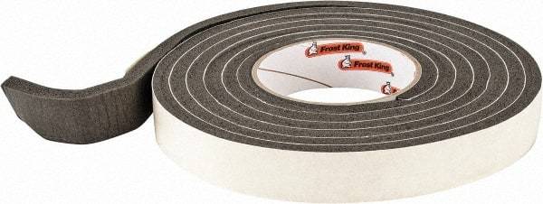 Frost King - 10' Long x 1" Wide, High Density Foam Tape Weatherstripping - Rubber Foam - Industrial Tool & Supply