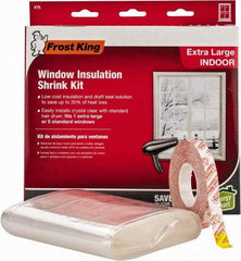 Frost King - 210" Long x 62" Wide, Indoor Shrink Film and Tape Weather Kit Weatherstripping - Clear Plastic - Industrial Tool & Supply
