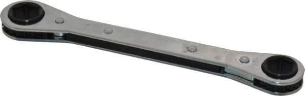 Lang - 1/2" x 9/16" 6 Point Ratcheting Box Wrench - Double End, 6-7/8" OAL, Steel - Industrial Tool & Supply