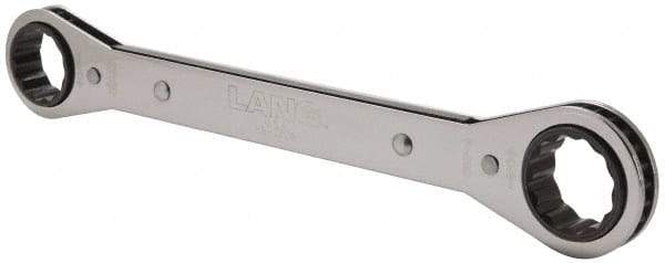 Lang - 13/16" x 7/8" 12 Point Ratcheting Box Wrench - Double End, 9-1/4" OAL, Steel - Industrial Tool & Supply