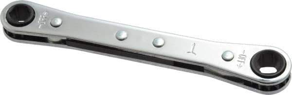 Lang - 7mm x 8mm 6 Point Ratcheting Box Wrench - Double End, 4-1/4" OAL, Steel - Industrial Tool & Supply