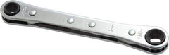 Lang - 7mm x 8mm 6 Point Ratcheting Box Wrench - Double End, 4-1/4" OAL, Steel - Industrial Tool & Supply