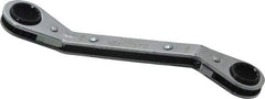 Lang - 1/2" x 9/16" 12 Point Reversible Ratcheting Offset Box Wrench - Double End, 6-3/4" OAL, Steel, 25° Offset - Industrial Tool & Supply