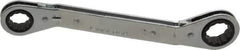 Lang - 5/8" x 3/4" 12 Point Reversible Ratcheting Offset Box Wrench - Double End, 8" OAL, Steel, 25° Offset - Industrial Tool & Supply