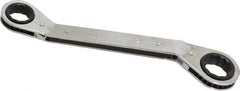 Lang - 19mm x 21mm 12 Point Reversible Ratcheting Offset Box Wrench - Double End, 9-1/8" OAL, Steel, 25° Offset - Industrial Tool & Supply