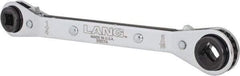 Lang - 1/4" & 3/16" Sq x 9/16" & 1/2" Hex 6 Point 4 in 1 Reversible Ratcheting Offset Box Wrench - Steel - Industrial Tool & Supply