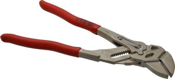 Knipex - 10" OAL, Pipe Wrench Tongue & Groove Pliers - Smooth Smooth Jaws, Standard Head - Industrial Tool & Supply