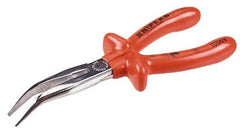 Knipex - 8" Long, 2-11/16" Jaw Length, Long Reach Bent Nose Plier - Side Cutter - Industrial Tool & Supply