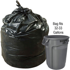 33 gal, .90 mil, Black, 33″ × 39″ Revolution Bag Hercules Recycled Low Density Can Liners - Case of 150 - Industrial Tool & Supply