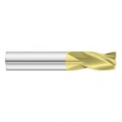 15/64 Dia. x 2-1/2 Overall Length 3-Flute Square End Solid Carbide SE End Mill-Round Shank-Center Cut-TiN - Industrial Tool & Supply