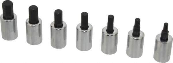 Proto - 7 Piece 3/8" Drive Metric Hex Bit Socket Set - 4 to 10mm Hex - Industrial Tool & Supply
