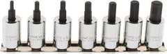 Proto - 7 Piece 3/8" Drive Inch Hex Bit Socket Set - 1/8 to 3/8" Hex - Industrial Tool & Supply