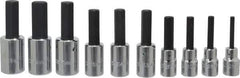 Proto - 10 Piece 1/2" Drive Metric Hex Bit Socket Set - 6 to 19mm Hex - Industrial Tool & Supply