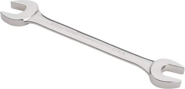 Armstrong - 5/8" x 3/4" Standard Open End Wrench - 7-7/8" OAL, Double End, Chrome Finish, 15° Head Angle - Industrial Tool & Supply
