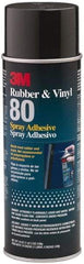 3M - 19 oz Aerosol Yellow Spray Adhesive - High Tack, 300°F Heat Resistance, 28 Sq Ft Coverage, High Strength Bond, 30 min Max Bonding Time, Flammable, Series Rubber & Vinyl 80 - Industrial Tool & Supply