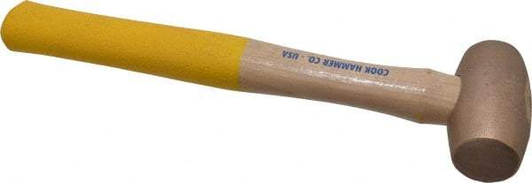 Cook Hammer - 1-1/2 Lb Head Nonsparking Mallet - 13" OAL, Wood Handle - Industrial Tool & Supply