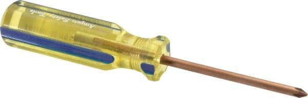 Ampco - #1, 6-1/8" OAL, Nonsparking Phillips Screwdriver - 3" Blade Length, Round Shank, Acetate Handle - Industrial Tool & Supply