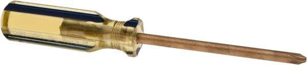 Ampco - #2, 7-1/2" OAL, Nonsparking Phillips Screwdriver - 4" Blade Length, Round Shank, Acetate Handle - Industrial Tool & Supply