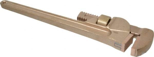 Ampco - 14" Bronze Straight Pipe Wrench - 1-1/2" Pipe Capacity - Industrial Tool & Supply