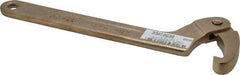 Ampco - 4-1/2" to 6-3/8" Capacity, Nonsparking Hook Wrench - 12" OAL - Industrial Tool & Supply